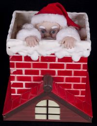 Telco SANTA IN CHIMNEY Battery Operated Animated Musical Motionette Christm
